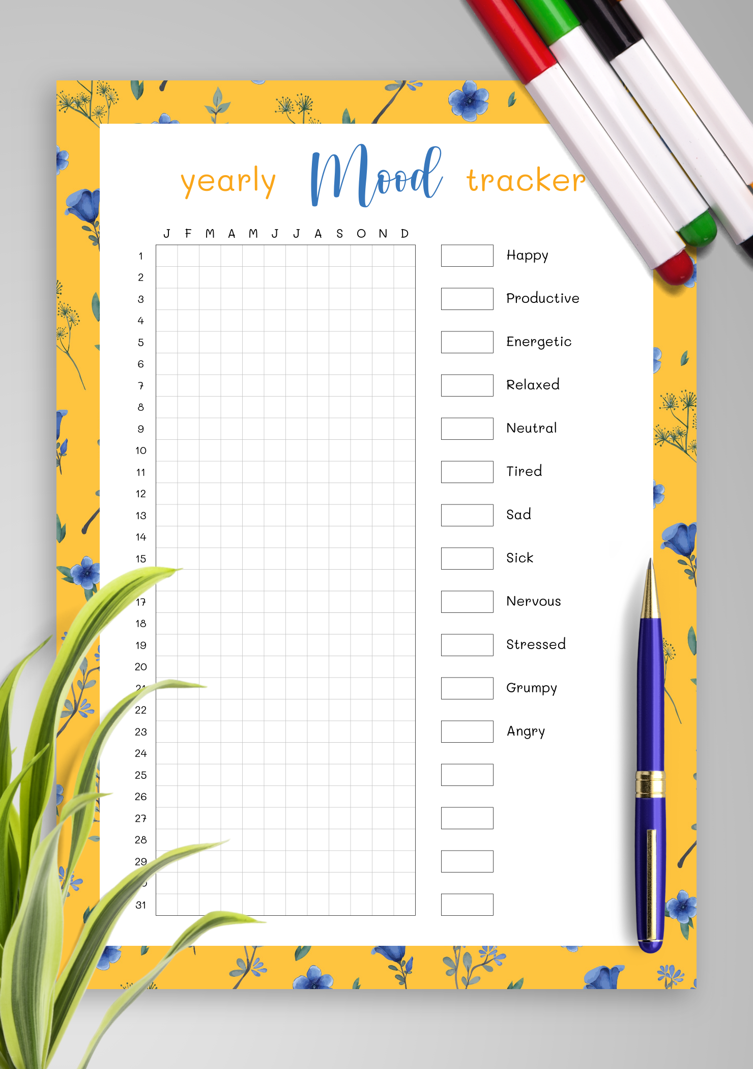 Yearly Mood Tracker
