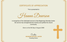 Yellow Church Service Certificate