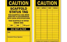 Yellow Scaffold Tag
